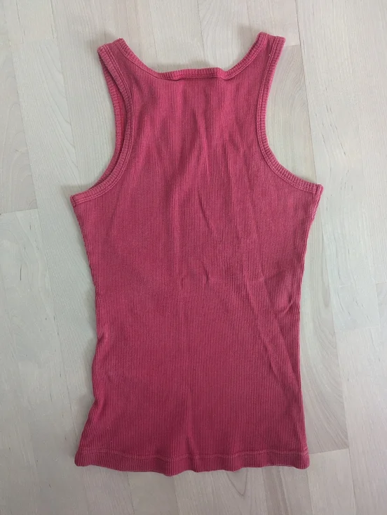 Coca Cola Women's Ribbed Tank Top in Raspberry Red - Picture 4 of 4